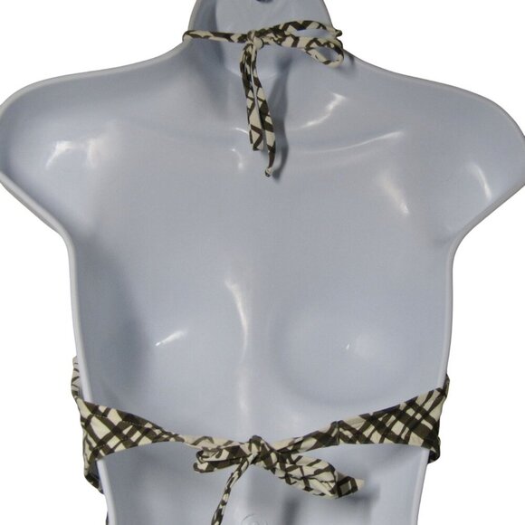 TRINA TURK Large Brown RETRO Mod Abstract HALTER One Piece Swim Suit Resort - Picture 6 of 12